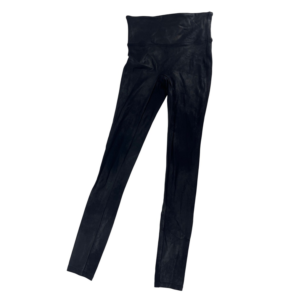 Spanx Faux Leather Leggings Black High Waisted Small S/P 2437